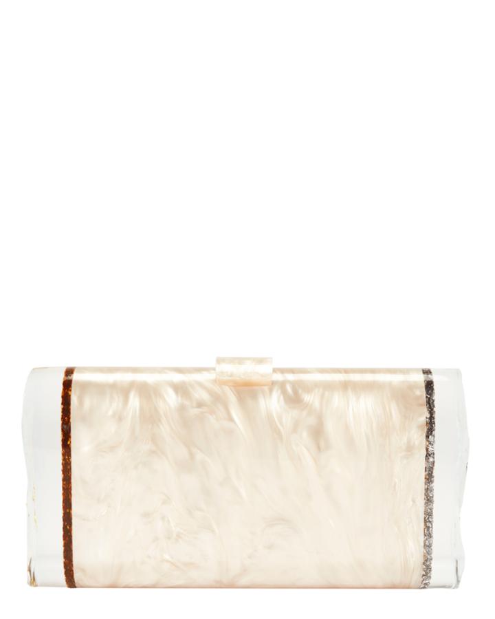 Edie Parker Lara Ice Ends Box Clutch Blush/nude 1size