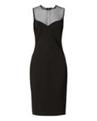 Thierry Mugler Mugler Mesh Bodycon Midi Dress Black 36