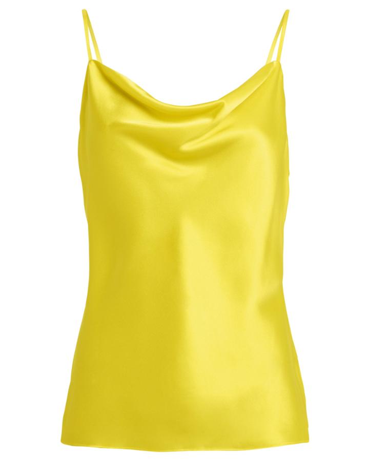 L'agence Kay Silk Cowl Neck Camisole Bright Yellow M