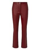 Helmut Lang Red Leather Ankle Pants