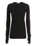 Helmut Lang Thumbhole Rib Black Top Black L