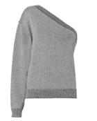 Rta Goldie One Shoulder Sweater Gunmetal L