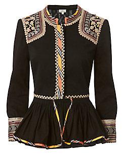 Talitha Tribal Embroidered Peplum Jacket