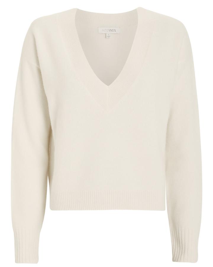 Exclusive For Intermix Intermix Elroy V-neck Cashmere Sweater Ivory P
