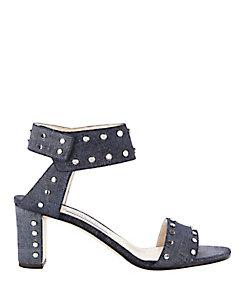 Jimmy Choo Veto Studded Denim Sandals