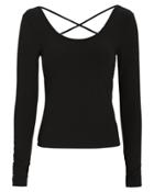 5th & Mode Fifth & Mode Alessia Lace Up Top Black M