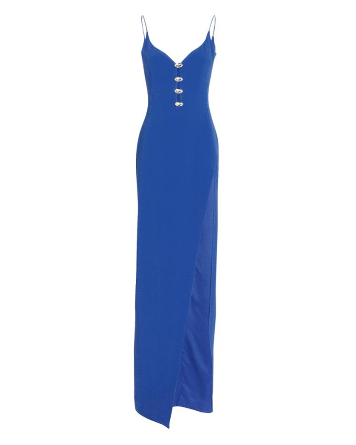 David Koma Crystal-embellished Sweetheart Neck Gown Blue 8