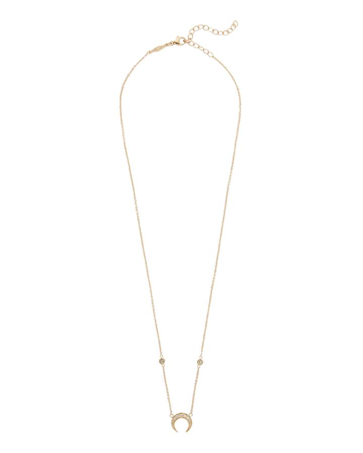 Jacquie Aiche Pav Mini Crescent Necklace Metallic 1size