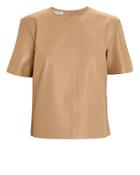 Equipment Femme Saxonne Leather T-shirt Beige S