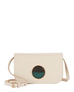 Marni Circle Clasp Ivory Leather Crossbody