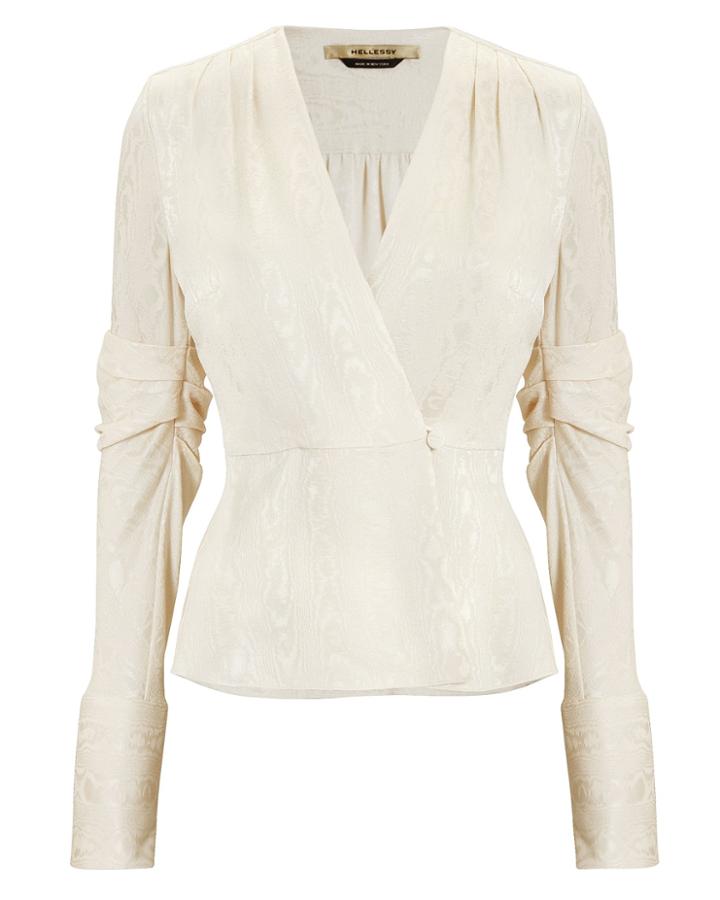 Hellessy Cassie Brocade Jacket Top Ivory 2