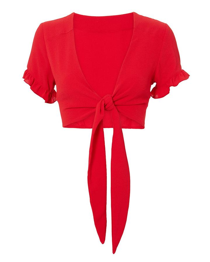 Ellejay Bella Tie Front Top Red P