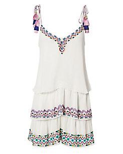 Hemant & Nandita Hemant &amp; Nandita Tassel Strap Embroidered Mini Dress