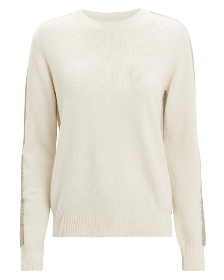 Derek Lam 10 Crosby Ivory Lurex Stripe Sweater Ivory S
