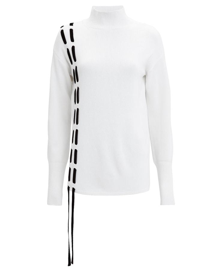 Adeam Velvet Detail Sweater Blk/wht M