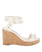 Jimmy Choo Nelly Leather Wedge Sandals White 37