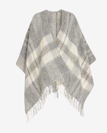 Holzweiler Fresia Check Poncho: Grey