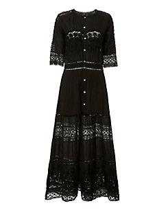 Love Shack Fancy Praire Lace Button-down Dress