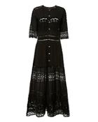 Love Shack Fancy Praire Lace Button-down Dress