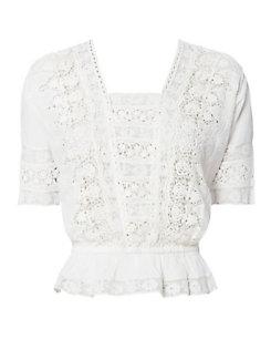 Loveshackfancy Jane Lace Crop Top