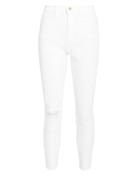 Frame Ali High-rise Slit Hem White Jeans White Denim 27