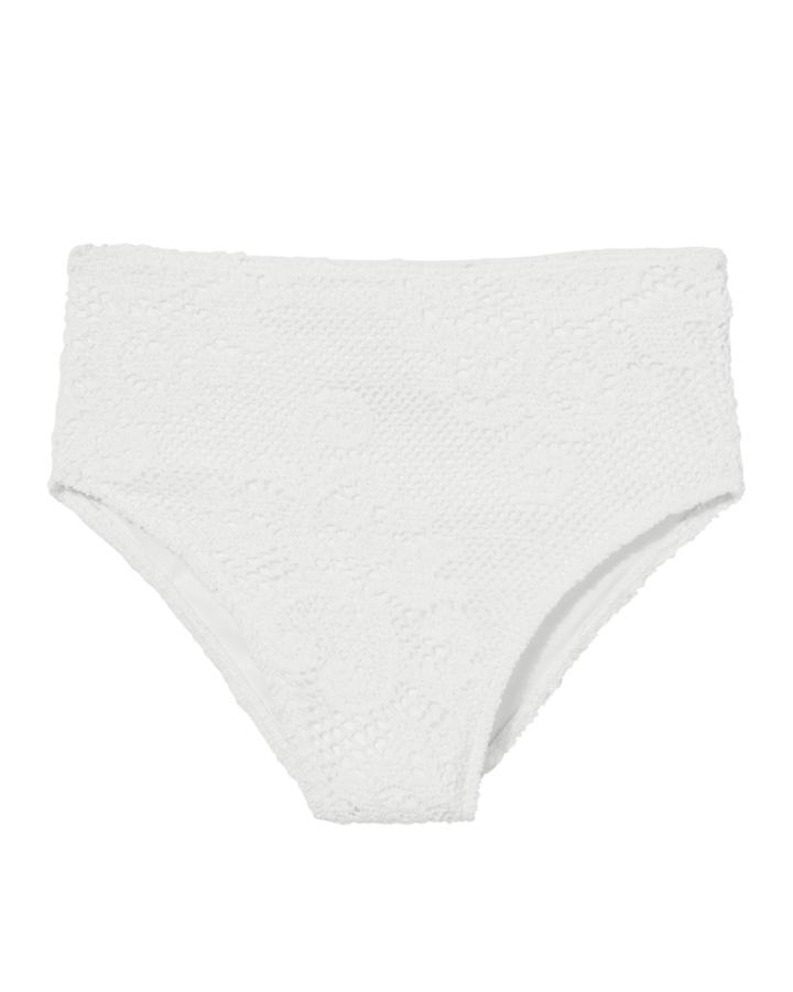 Nightcap Clothing Lagoon Crochet Bikini Bottom White S