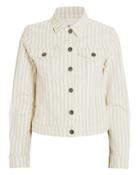 Frame Le Vintage Courtyard Striped Denim Jacket White/beige M