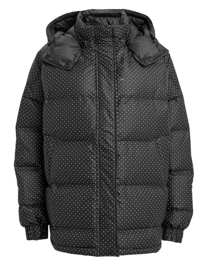 Ganni Tech Polka Dot Puffer Black/white 38