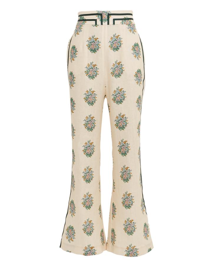 Zimmermann Verity Crop Pants Ivory/floral Zero