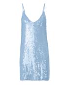 Fleur Du Mal Sequin Mini Slip Dress Blue-lt Zero