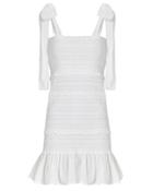Love Shack Fancy Loveshackfancy Belle Smocked Mini Dress White M