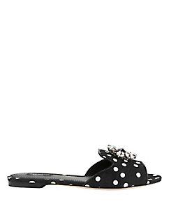 Dolce & Gabbana Dolce &amp; Gabbana Crystal Open-toed Flat Sandals