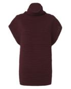 Victoria Victoria Beckham Victoria, Victoria Beckham Funnel Neck Cap Sleeve Sweater Red-drk 2 1