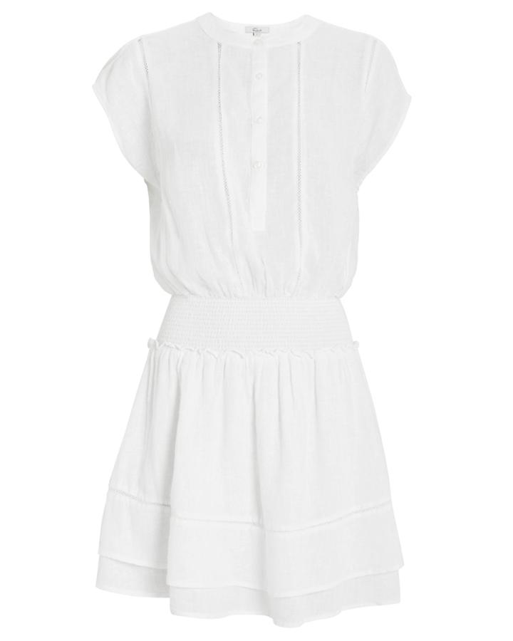 Rails Angelina Linen-blend Mini Dress White L