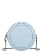 Balmain Disco Circle Studded Blue Leather Bag Light Blue 1size