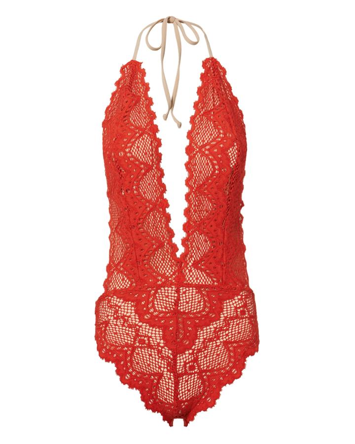 Nightcap Clothing Lima Lace One Piece Swimsuit Red P