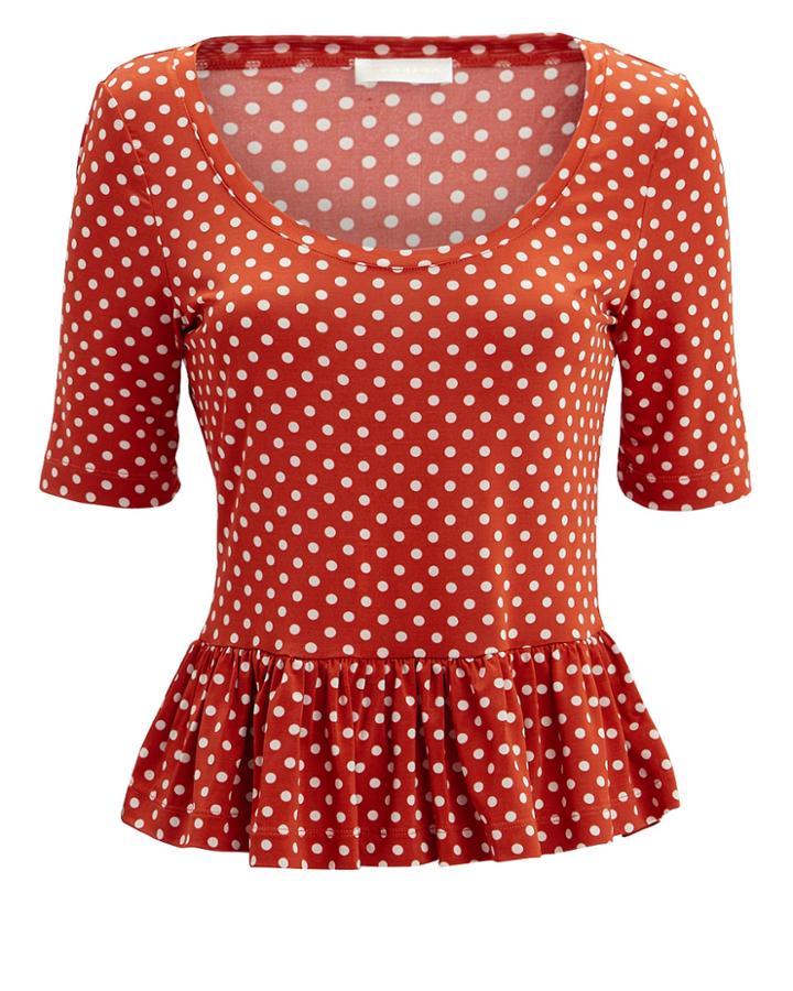 Stine Goya Crystal Polka Dot Top Red/white M