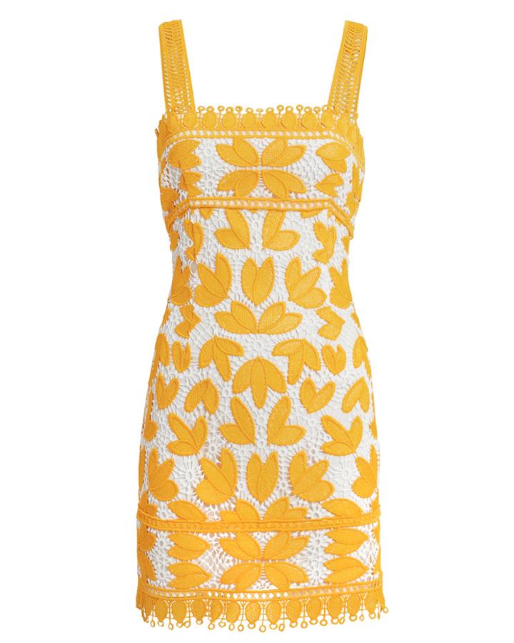 Saylor Myah Mini Dress Yellow/white P