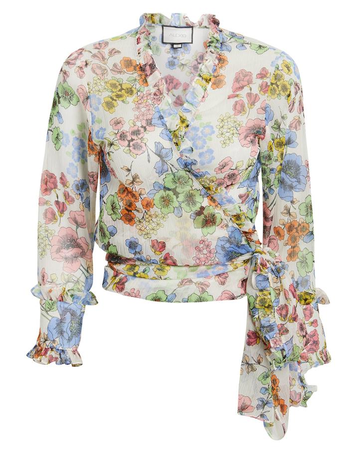 Alexis Missie Wrap Top Ivory Floral P