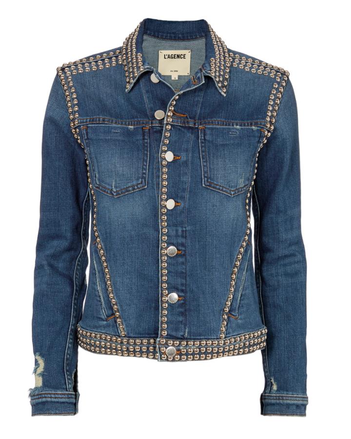 L'agence Celine Studded Jean Jacket Denim P
