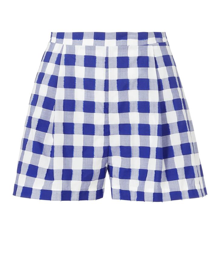 Mds Stripes Pleated Check Shorts Navy 2