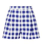 Mds Stripes Pleated Check Shorts Navy 2