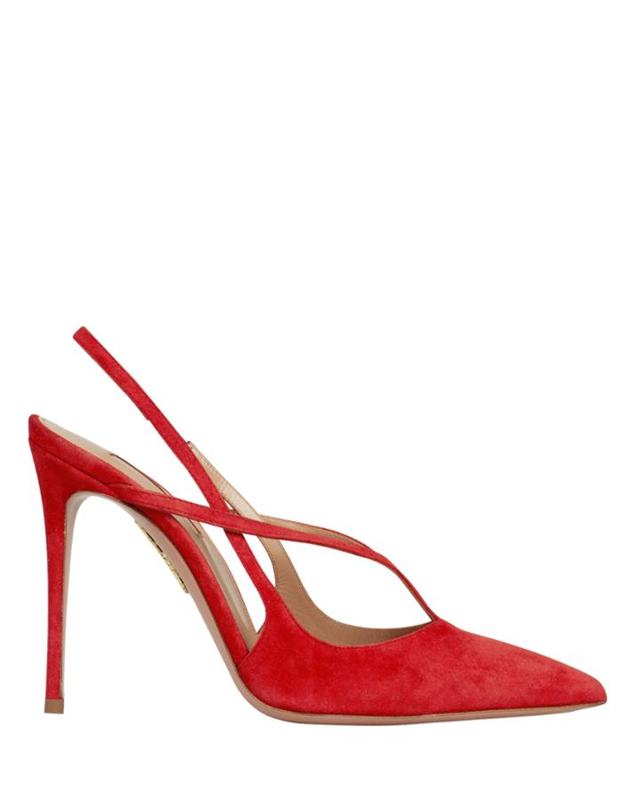 Aquazurra Aquazzura Soul Suede Slingback Pumps Red 38.5