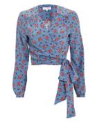 Exclusive For Intermix Intermix Tansy Floral Wrap Top Blue/floral S