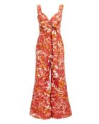 Alexis Bermusa Watercolor Jumpsuit Orange/red/white S