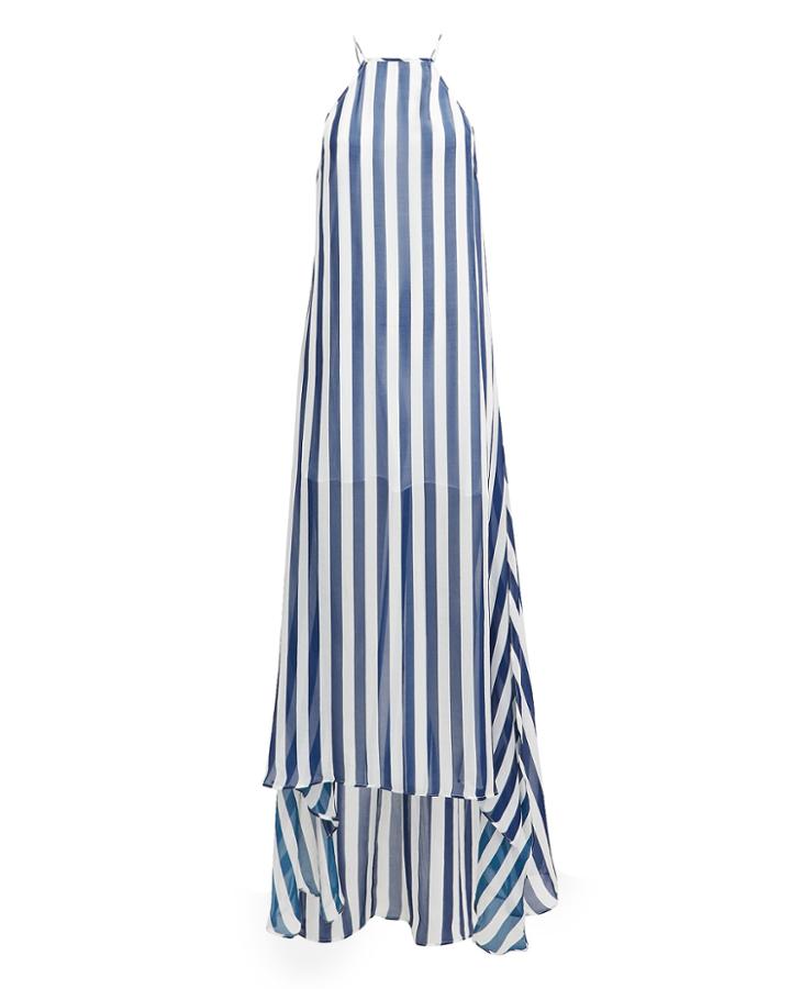 Alexandra Miro Sofia Blue Stripe Maxi Dress Blue/white P