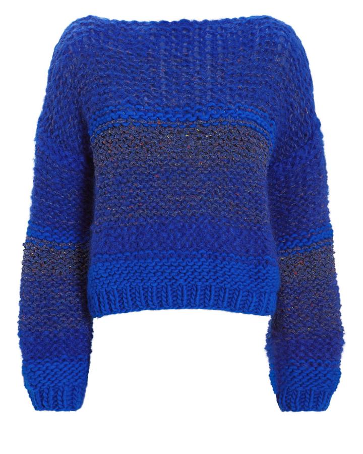 Maiami Tweed-look Blue Sweater Blue S/m