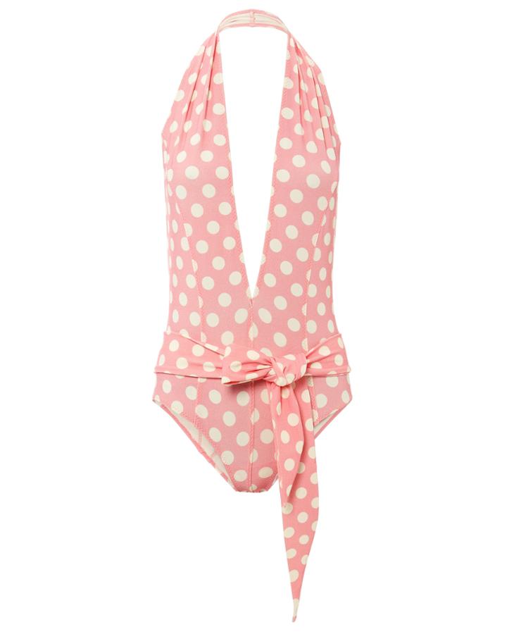 Lisa Marie Fernandez Riri Polka Dot One Piece Pink 1