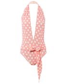 Lisa Marie Fernandez Riri Polka Dot One Piece Pink 1