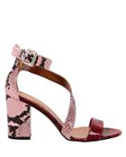 Paris Texas Red And Pink Snakeskin Embossed Sandals Red/pink 37